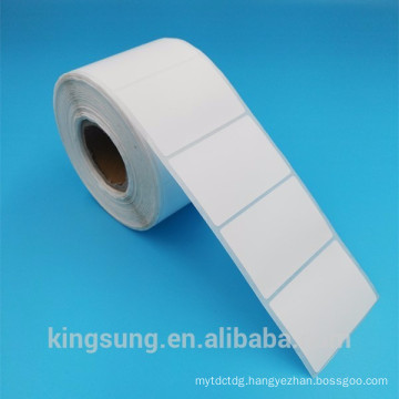 low price semi gloss white paper self adhesive sticker label roll